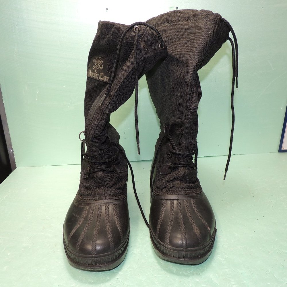Arctic Cat mens Black Snowmobile Snow Boots With Thermal Lining Sz 12